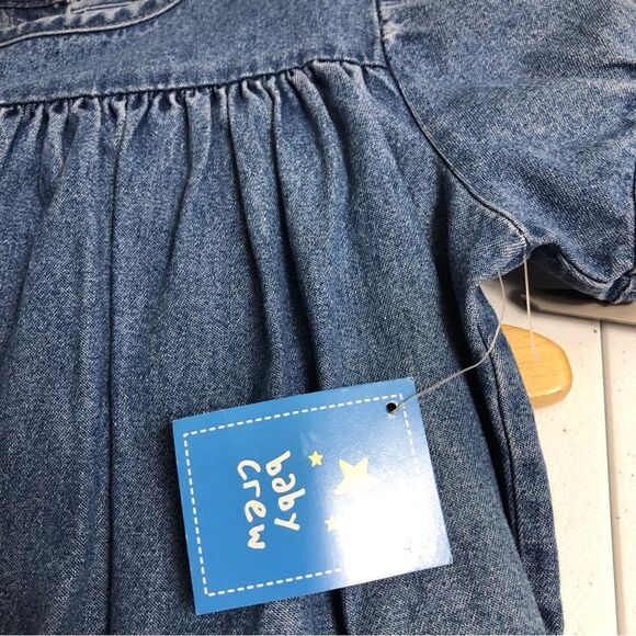 Baby Crew Embroidered Easter Bunnies Collar Denim Dress - Picture 7 of 7